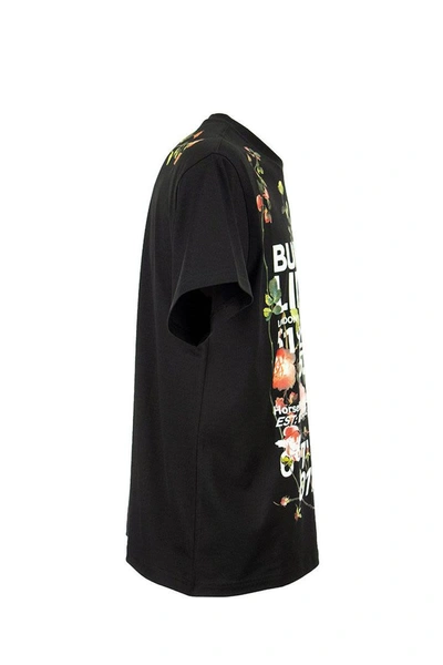 Shop Burberry Munlow - Montage Print Cotton Oversized T-shirt In Black