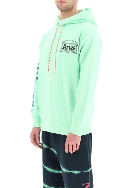 Shop Aries Temple Hoodie In Aqua