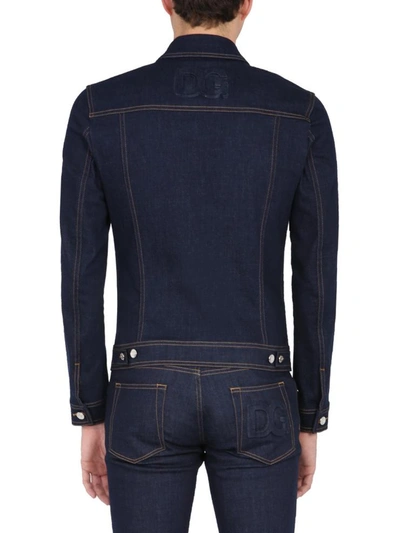 Shop Dolce & Gabbana Stretch Denim Jacket In Blue