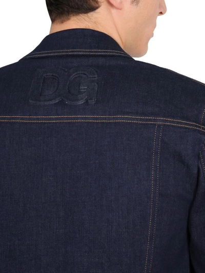 Shop Dolce & Gabbana Stretch Denim Jacket In Blue