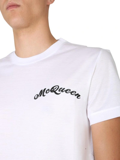 Shop Alexander Mcqueen Crew Neck T-shirt In White