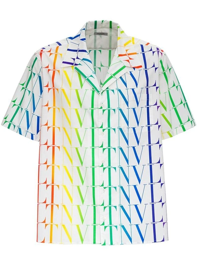 Shop Valentino Vltn Times Multicolor Jersey Shirt In White