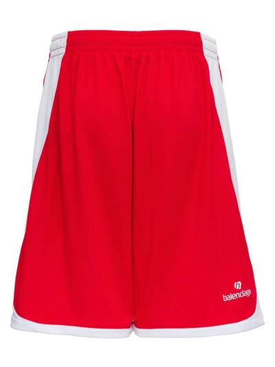 Shop Balenciaga Bb Soccer Shorts In Red