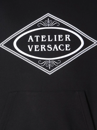 Shop Versace Hooded Sweatshirt In Black
