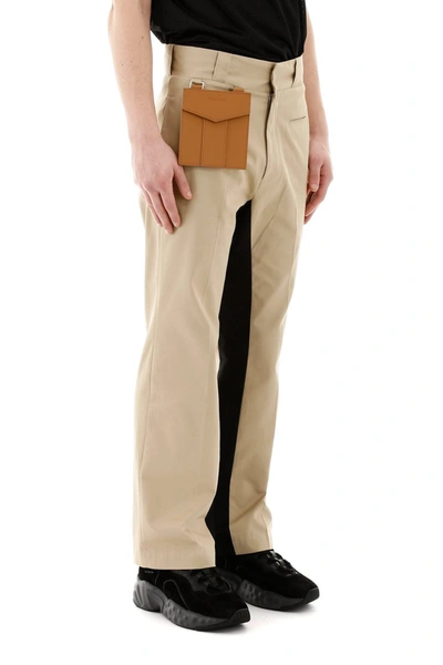 Shop Palm Angels Trousers With Detachable Pocket In Beige Off White
