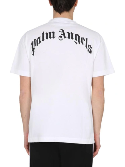 Shop Palm Angels Crew Neck T-shirt In White