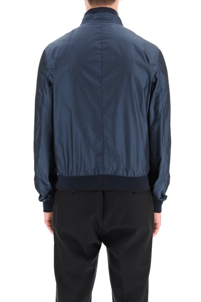 Shop Moorer Axten Reversible Bomber Jacket In Ocean Blue Navy