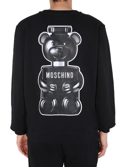 Shop Moschino Round Neck Sweatshirt In Black