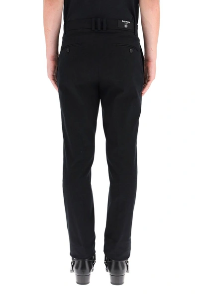 Shop Balmain Tailoring Fit Trousers In Noir