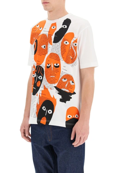 Shop Junya Watanabe T-shirt With A Print In White X Org Bl