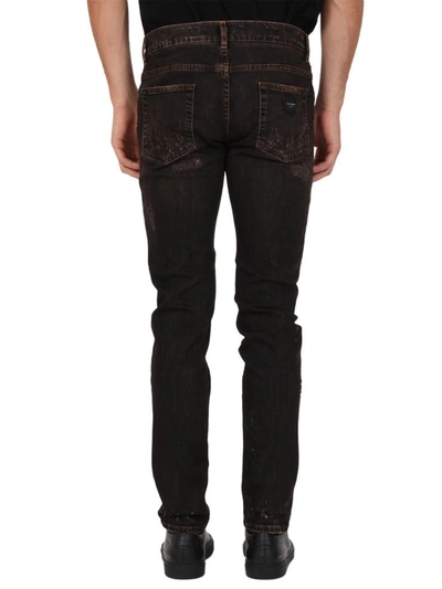 Shop Dolce & Gabbana Patch Denim Brown