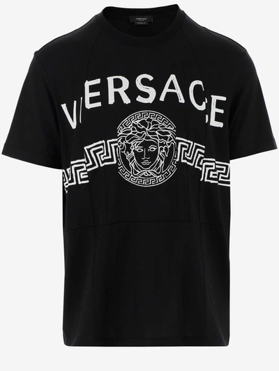 Shop Versace T-shirts And Polos In Nero