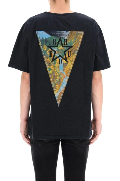 Shop Rhude Slogan Print T-shirt In Black