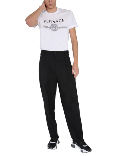 Shop Versace Crew Neck T-shirt In White