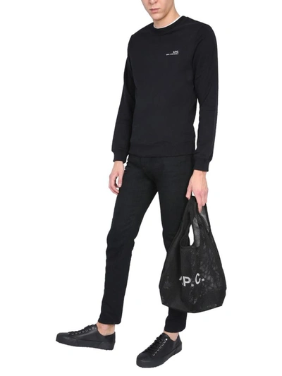 Shop A.p.c. Crew Neck Sweatshirt In Black