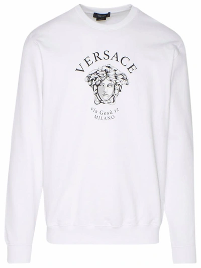 Shop Versace White Medusa Sweatshirt