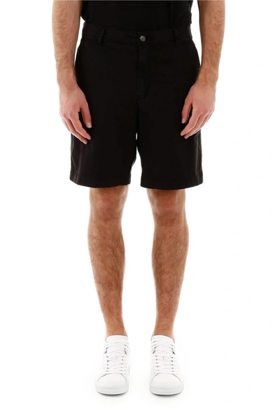 Shop Kenzo Shorts With Embroidered Logo In Noir