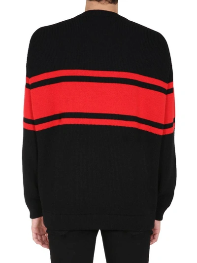 Shop Versace Crew Neck Sweater In Black