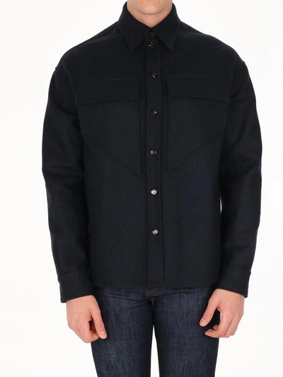 Shop Bottega Veneta Wool Shirt-jacket Blue
