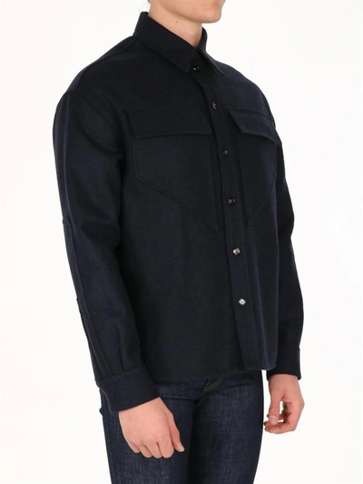 Shop Bottega Veneta Wool Shirt-jacket Blue
