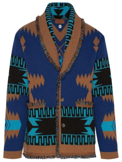 Shop Alanui Blue Regenerated Cardigan