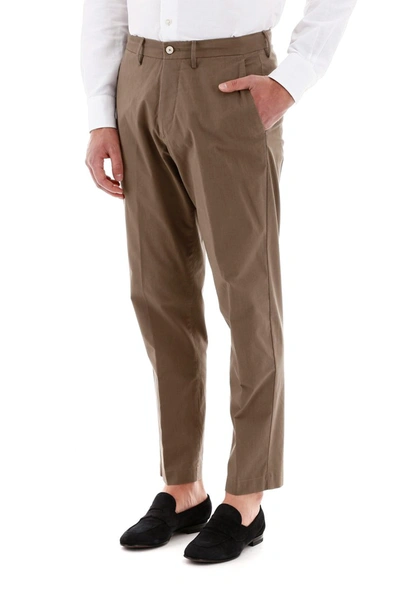 Shop Pt01 Larry Cotton Trousers In Tortora