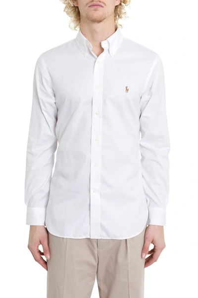 Shop Polo Ralph Lauren Embroiderd Logo Shirt In White