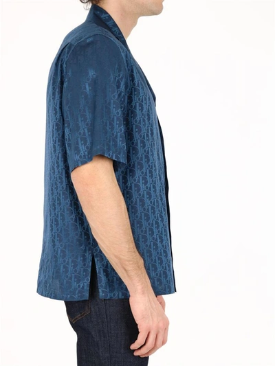 Shop Dior Oblique Shirt Blue
