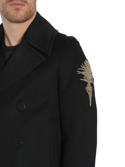 Shop Alexander Mcqueen Embroidered Caban In Black