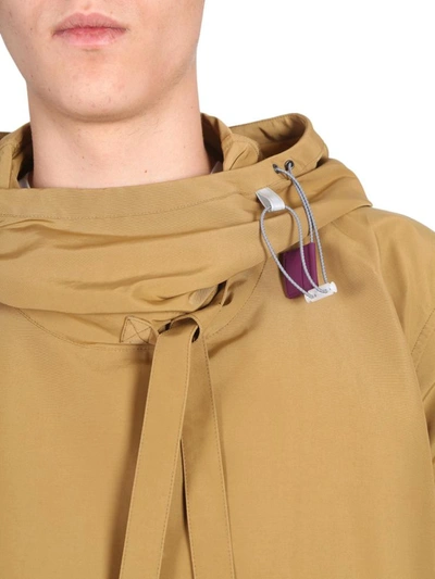 Shop Lanvin Oversized Hooded Jacket In Beige