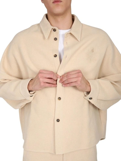 Shop Opening Ceremony Shirt Jacket With Logo In White