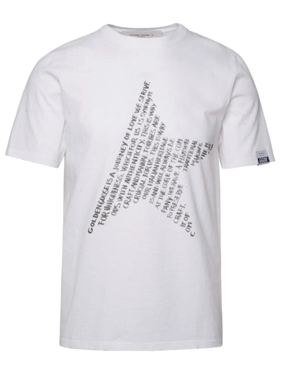 Shop Golden Goose T-shirt Adamo Bianca In White