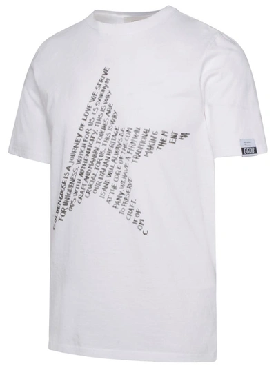 Shop Golden Goose T-shirt Adamo Bianca In White