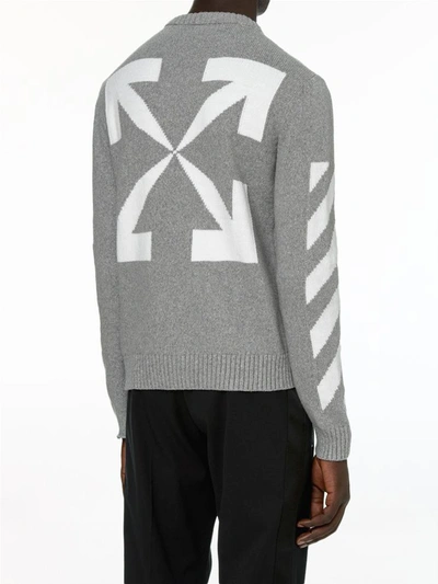 Shop Off-white Arrow Sweater Gray In Grey
