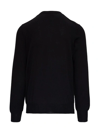 Shop Alexander Mcqueen Long-sleeved Wool Sweater With Skull Patch In Black