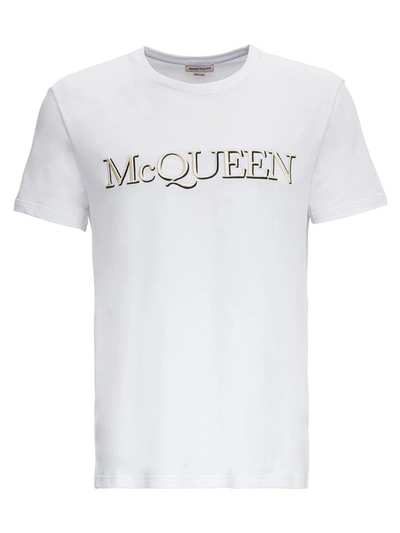 Shop Alexander Mcqueen Cotton T-shirt With Logo In White