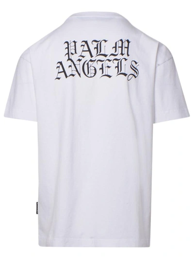 Shop Palm Angels White Burning Head T-shirt