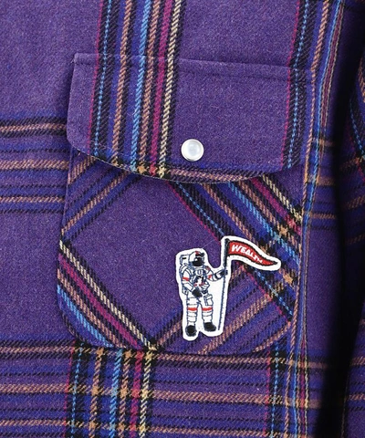 Shop Billionaire Boys Club Flannel Tartan Shirt In Purple