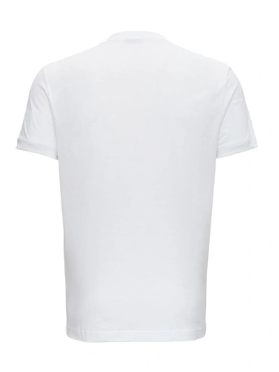 Shop Fendi Jersey Tee With Logo Tape Print In White
