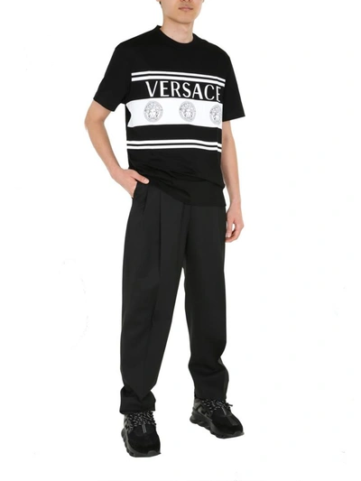 Shop Versace Round Neck T-shirt In Black