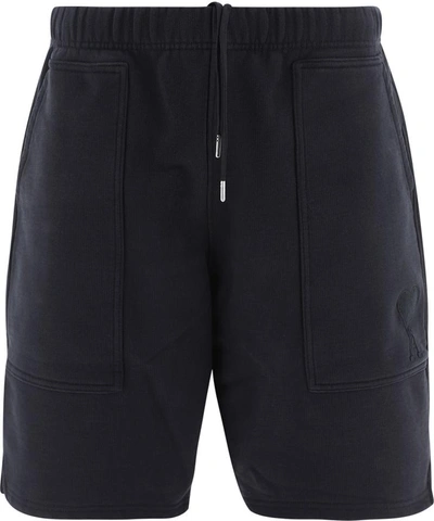 Shop Ami Alexandre Mattiussi "ami De Coeur" Shorts In Black  