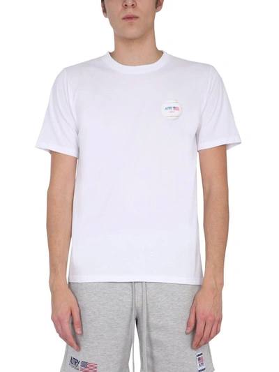 Shop Autry Crew Neck T-shirt In White
