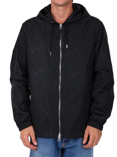 Shop Burberry Lightweight Hooded Jacket In Black
