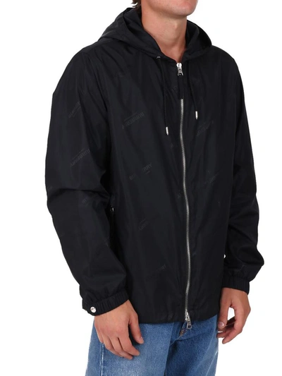 Shop Burberry Lightweight Hooded Jacket In Black