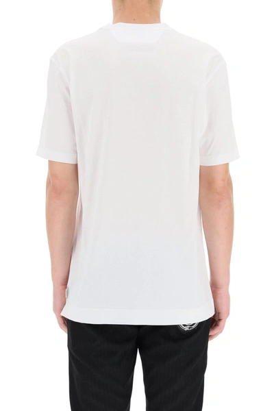 Shop Z Zegna T-shirt With Logo Print In Bianco Ottico Fantasia