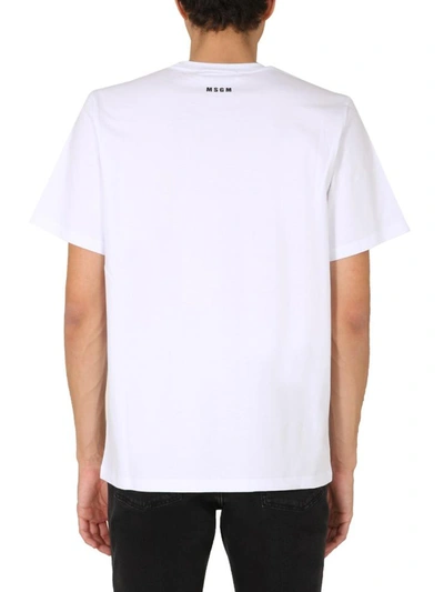 Shop Msgm Crew Neck T-shirt In White