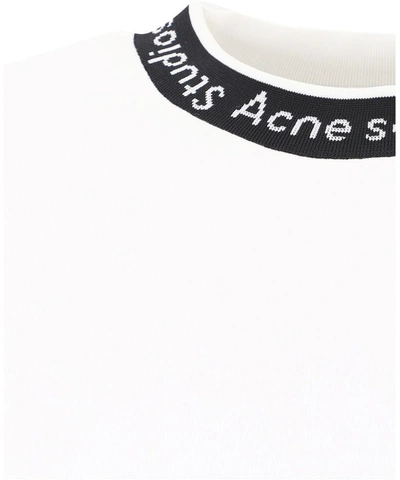 Shop Acne Studios Logo Rib Sweatshirt In White