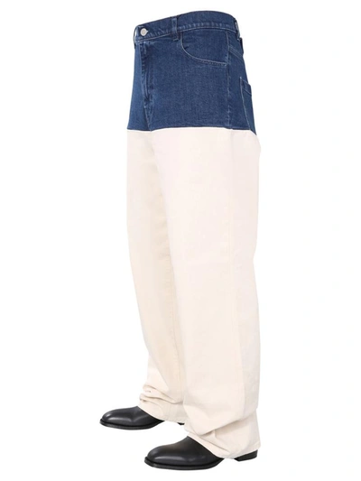 Shop Raf Simons "horizontal" Jeans In Blue