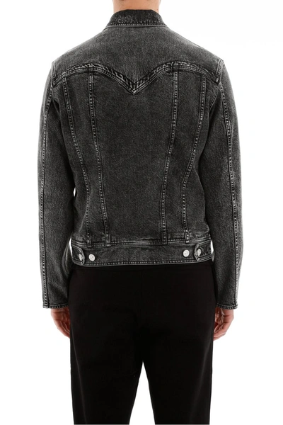 Shop Versace Denim Jacket In Black