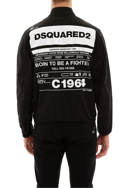 Shop Dsquared2 Jacket With Logo Print In Black